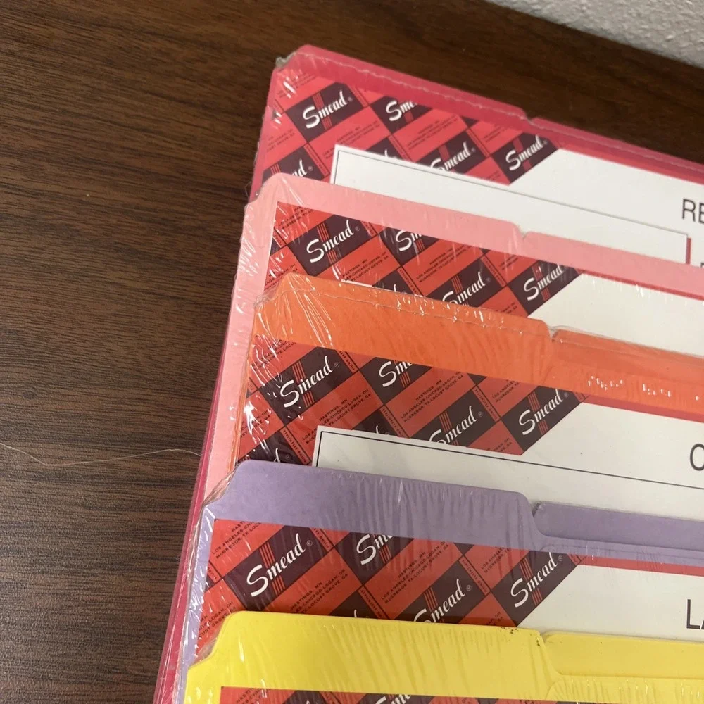 Lot Of‎ 5 Smead Third Cut Legal Size File Folders 3 Tabs Filing System Organize